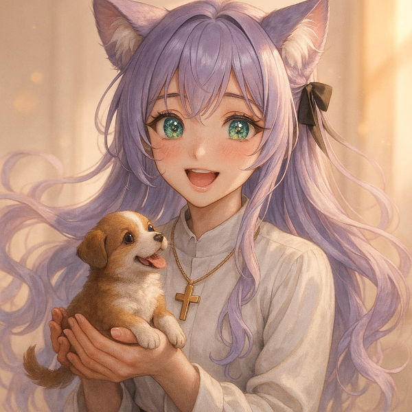 猫耳少女と子犬の運命的な出会い