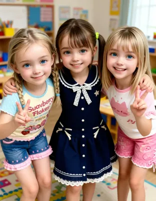 幼稚園の女の子三人