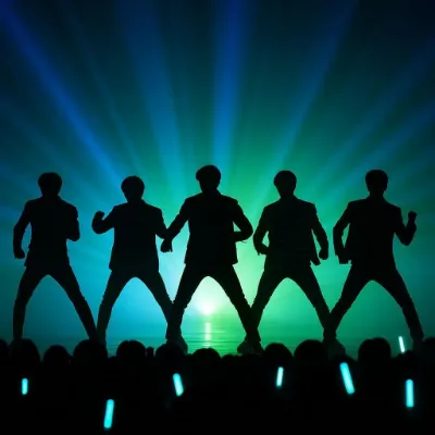 男性アイドルグループのライブのフリー素材