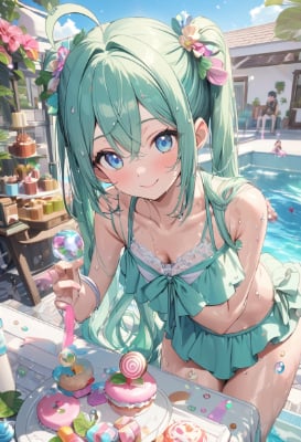 お菓子の国のプール