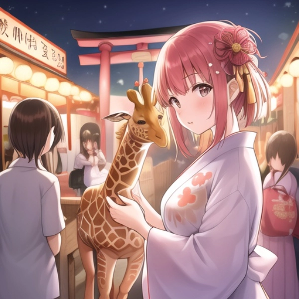 No.163 投稿作品MIX キリンさん×夏祭りの日