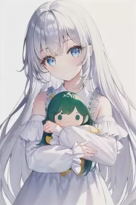 人形を抱く白い女の子