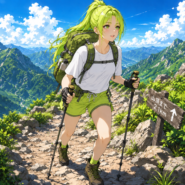 山登りするライムちゃん🍋‍🟩