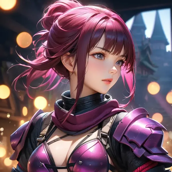 紫髪の戦士少女と幻想の街