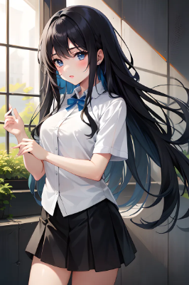 黒髪ロング