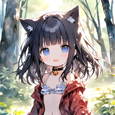 黒猫ちゃんマイクロビキニ