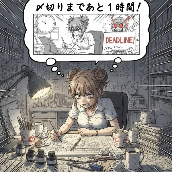 締め切り迫る少女の創作激闘！
