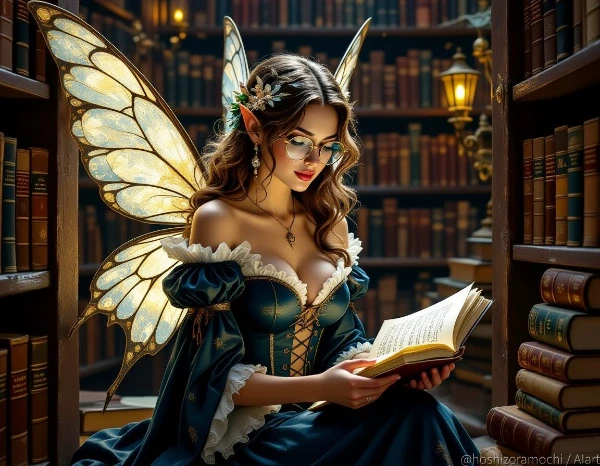 本の妖精「物語の守り手、ページの間に」