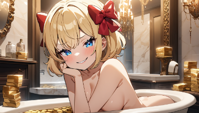 当たったから金ピカおふろだ！
