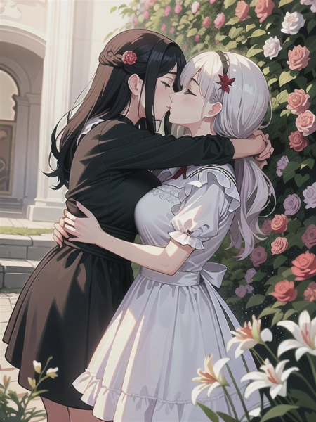 キスをする女性