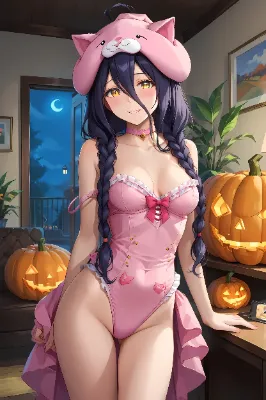 ハロウィンの甘い猫耳娘