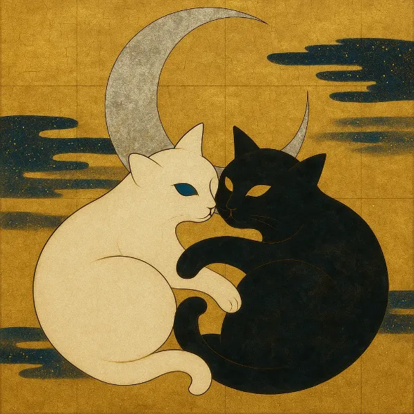 月下の陰陽猫、永遠の抱擁