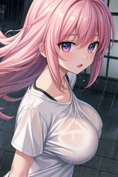 雨の日の女の子（Tシャツ）