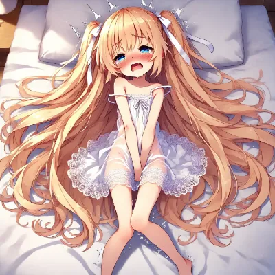 下着姿の金髪少女のひとりえっち(シースルー版) その1