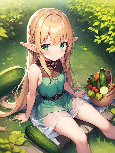 収穫中のエルフちゃん2