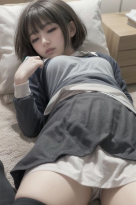 女子高生が気持ちよさそうに寝ている画像