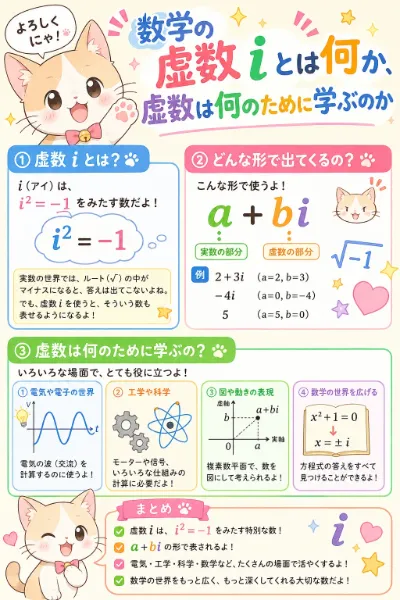 数学の虚数iについて解説するわん！