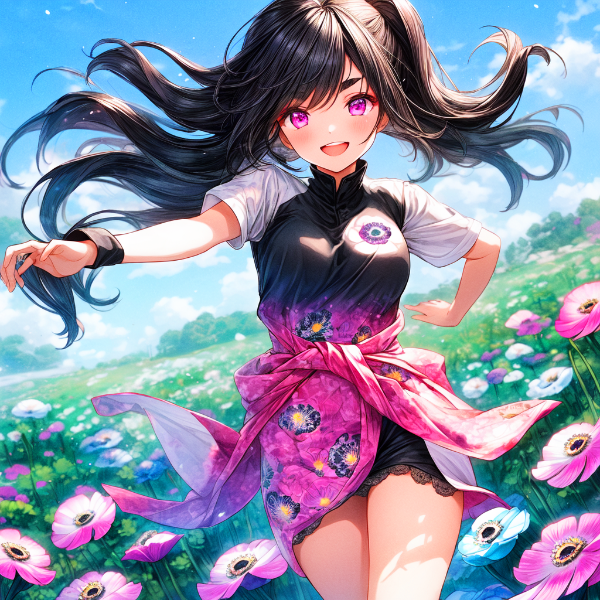 私服なうちの子とアネモネ＊(2枚)