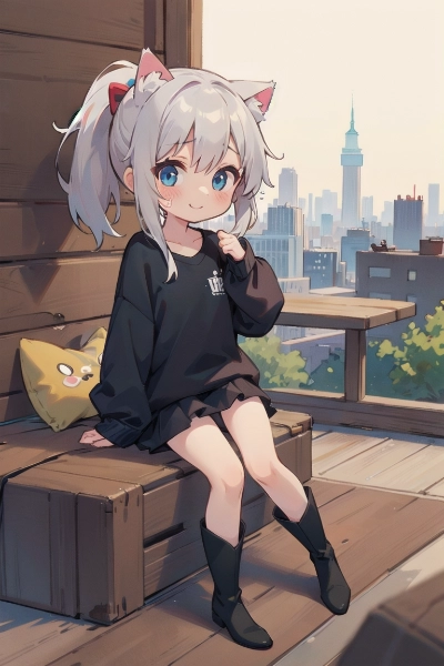 NY屋上にて