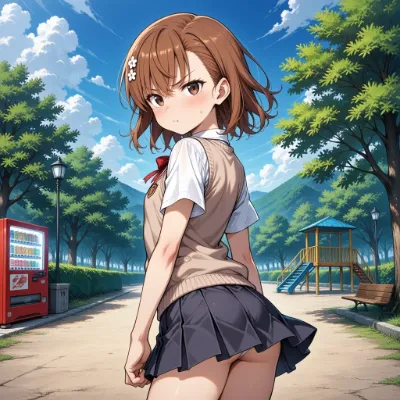 午後の公園のジト目