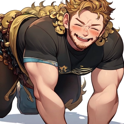 smile curly male