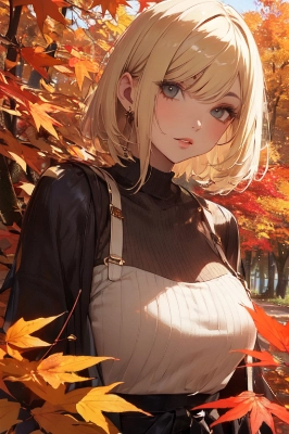 金髪ボブ子　秋