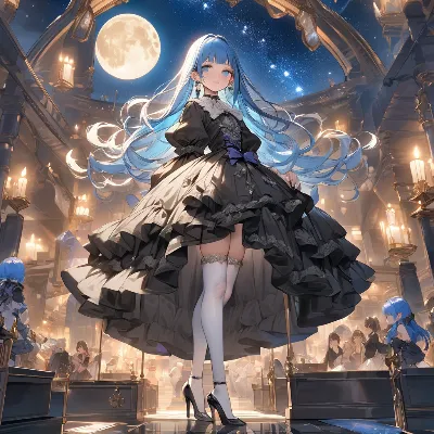 月夜の青髪さん