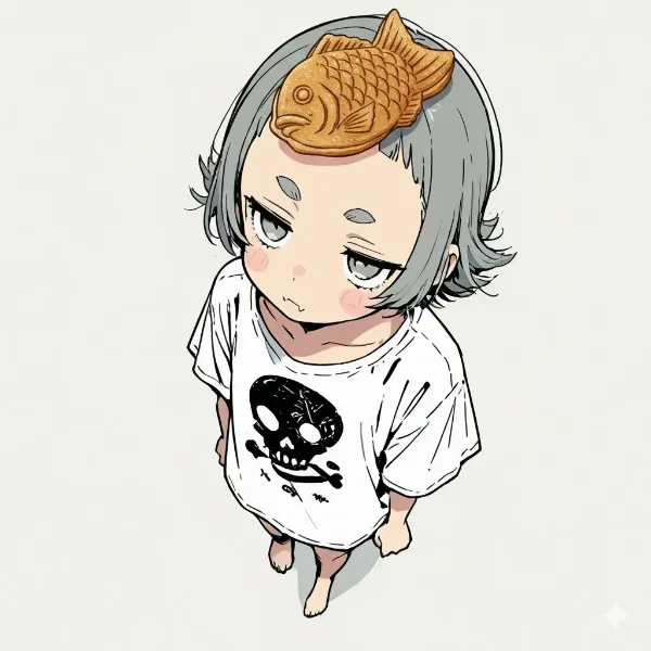 たい焼き on head