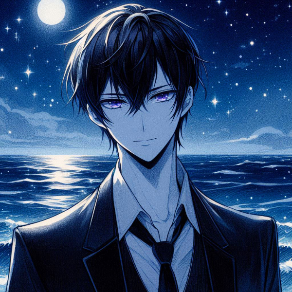 鉛筆画の海と、黒髪短髪男性…その1(7枚)