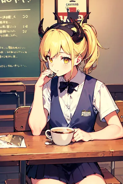 レトロなカフェで