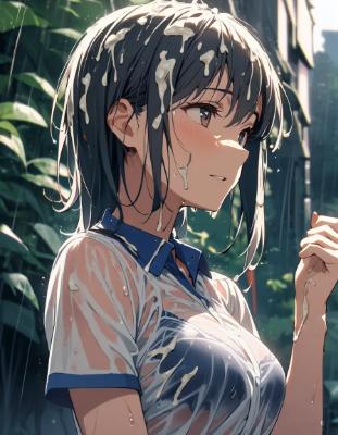 白〇液が降る街で