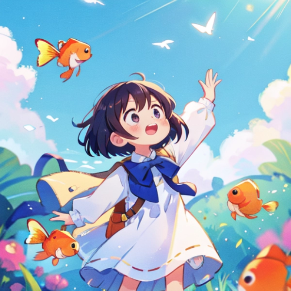 空飛ぶ金魚と少女