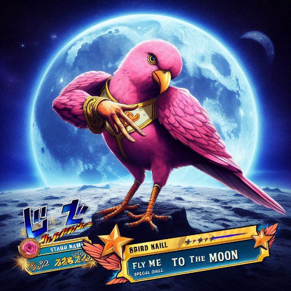 スタンド名「Bird Powered」特技「フライ・ミー・トゥ・ザ・ムーン」