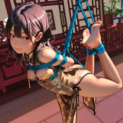 チャイナドレスで縛られたニューハーフの兄ちゃんの動画が人気です。