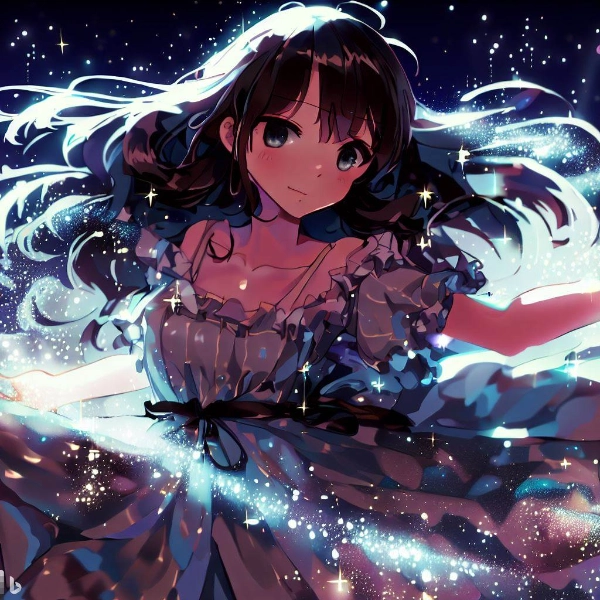 キラキラ～(ドレスを着た女の子)