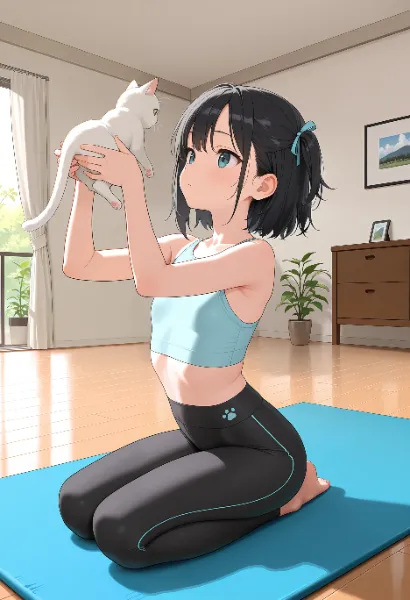 ネコを崇めるポーズ