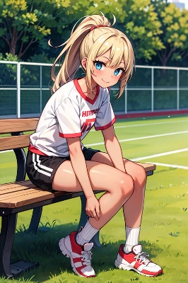 金髪ポニーテール