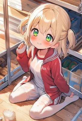 体操服を着た金髪少女
