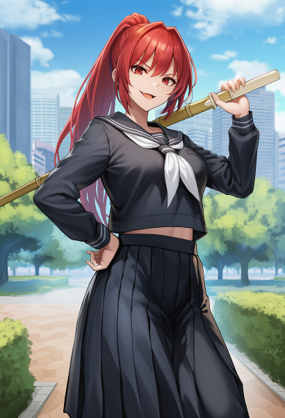 赤髪の竹刀少女