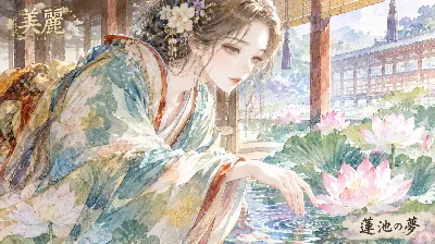 蓮池に指を沈める美麗の夢