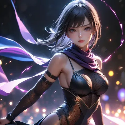 夜風に舞う幻影の美女