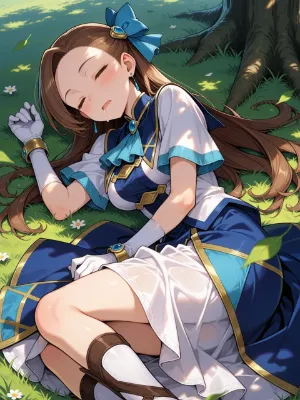 庭で居眠りをする公爵令嬢