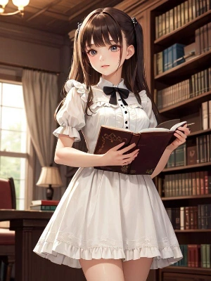 ドレス x 図書室