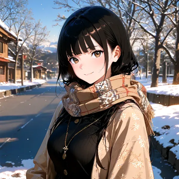 和柄のマフラー