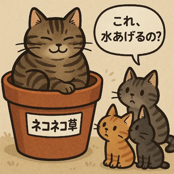 植木鉢でくつろぐ猫さん