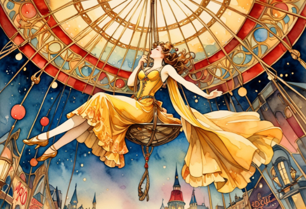 ムーランルージュ風空中パフォーマンス