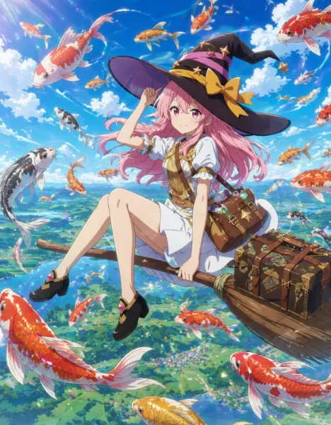 箒に乗って旅行