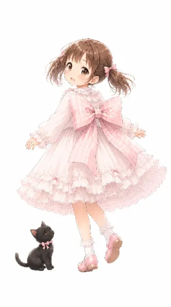 黒猫がくれた、ふしぎなリボン #かわいいショートアニメ