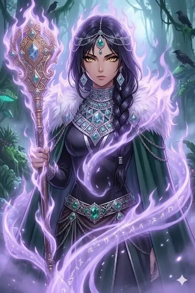 紫炎の魔道神と密林の守護者