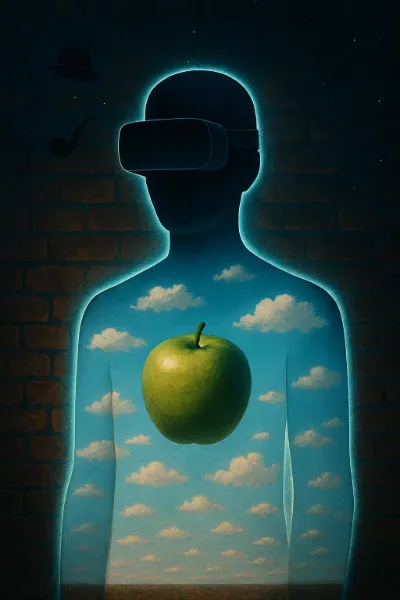 VRの空に輝くリンゴの心